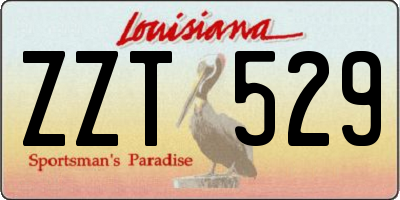 LA license plate ZZT529