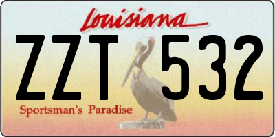 LA license plate ZZT532