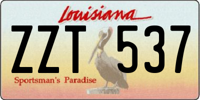 LA license plate ZZT537
