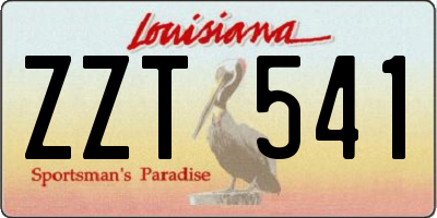 LA license plate ZZT541