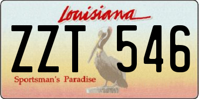 LA license plate ZZT546