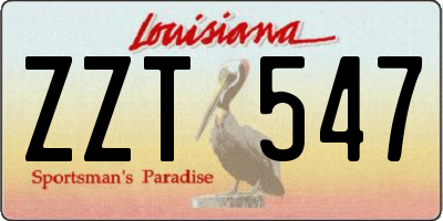 LA license plate ZZT547