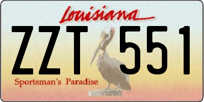 LA license plate ZZT551