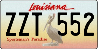 LA license plate ZZT552