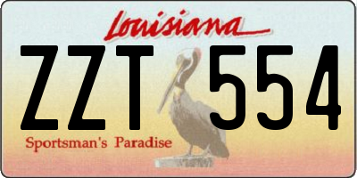 LA license plate ZZT554