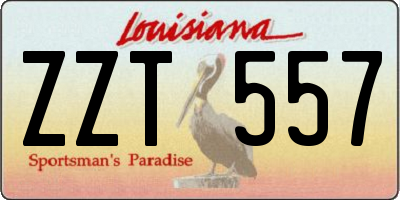 LA license plate ZZT557