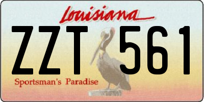 LA license plate ZZT561