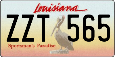LA license plate ZZT565
