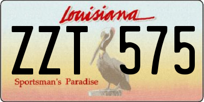 LA license plate ZZT575