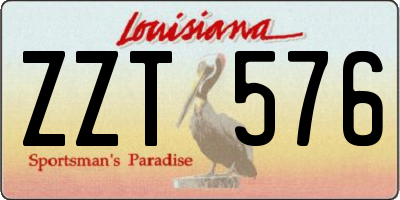 LA license plate ZZT576