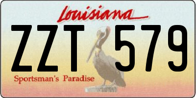 LA license plate ZZT579