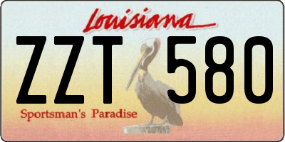 LA license plate ZZT580