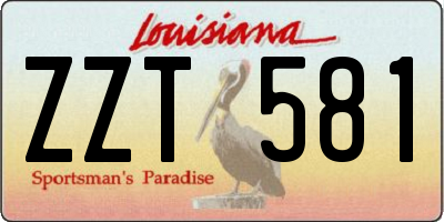 LA license plate ZZT581