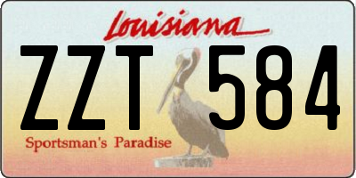 LA license plate ZZT584