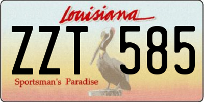 LA license plate ZZT585