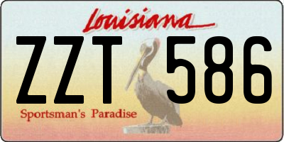 LA license plate ZZT586