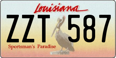 LA license plate ZZT587