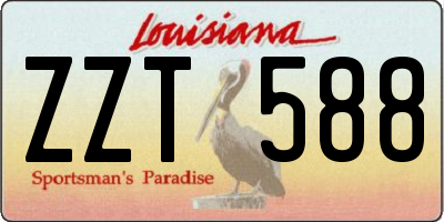 LA license plate ZZT588
