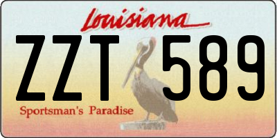 LA license plate ZZT589