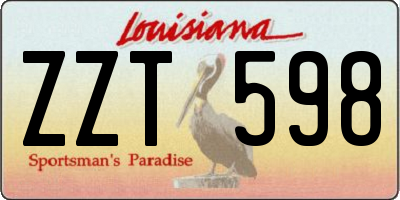 LA license plate ZZT598