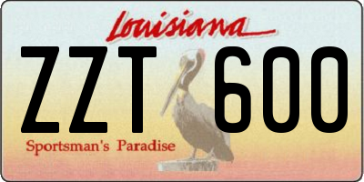 LA license plate ZZT600