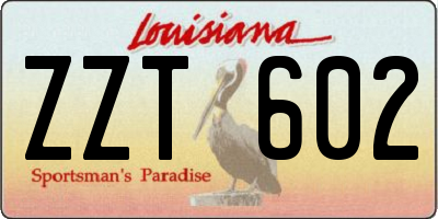 LA license plate ZZT602