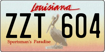 LA license plate ZZT604