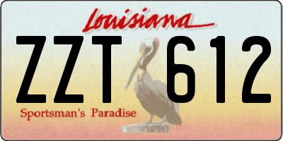 LA license plate ZZT612