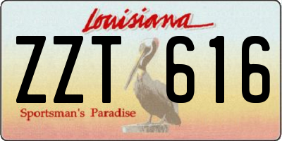 LA license plate ZZT616