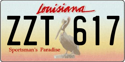 LA license plate ZZT617