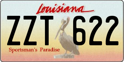 LA license plate ZZT622