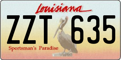 LA license plate ZZT635