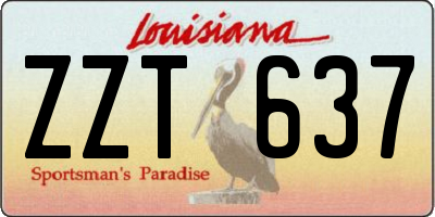 LA license plate ZZT637