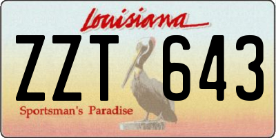 LA license plate ZZT643