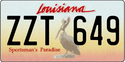 LA license plate ZZT649