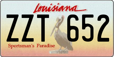 LA license plate ZZT652