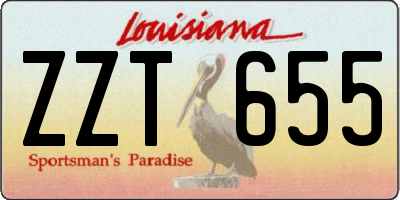 LA license plate ZZT655