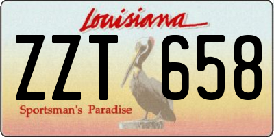 LA license plate ZZT658