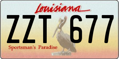 LA license plate ZZT677