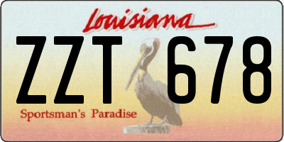 LA license plate ZZT678