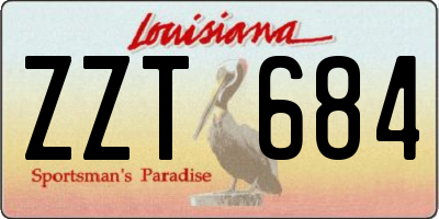 LA license plate ZZT684