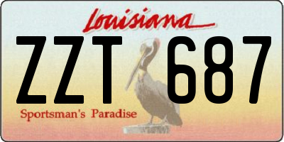 LA license plate ZZT687