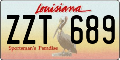 LA license plate ZZT689