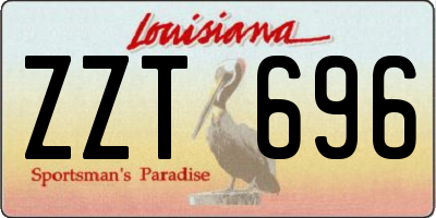 LA license plate ZZT696