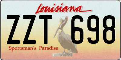 LA license plate ZZT698