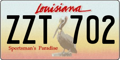 LA license plate ZZT702