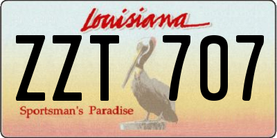 LA license plate ZZT707