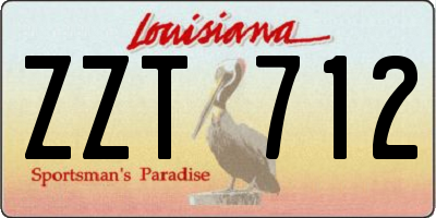 LA license plate ZZT712