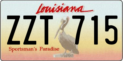 LA license plate ZZT715