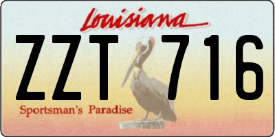 LA license plate ZZT716